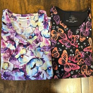 Bundle of 2 scrub tops.